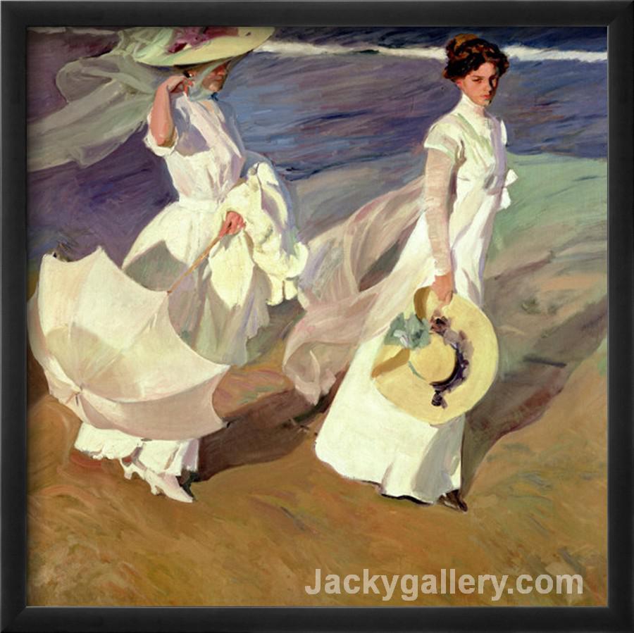 A Walk on the Beach by Joaquin Sorolla y Bastida paintings reproduction